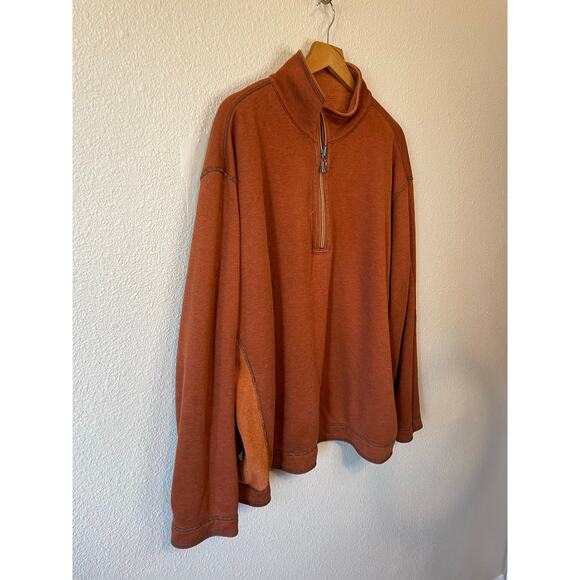Tommy Bahama Denim Men’s Reversible Burnt Orange Half Zip Henley Sweater 3XL - Picture 12 of 13